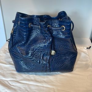 Brahmin Trina Melbourne Leather Hobo- Navy